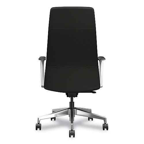 HON Cofi Executive High Back Chair, Supports Up to 300 lb, 15.5 to 20.5 Seat Height, Black Seat/Back, Polished Aluminum Base (CEUW0PU10C9P)