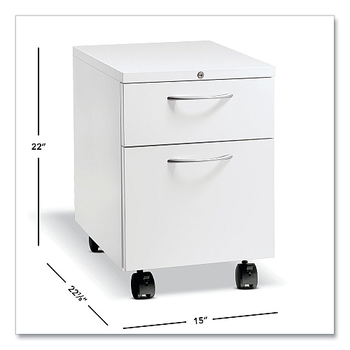 HON Flagship Mobile Pedestal, Left/Right, 2-Drawer: Box/File, Letter, White, 15 x 22.88 x 22 (15923ALPJW)