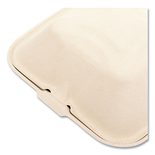 Boardwalk&reg; Bagasse Food Containers, 1-Comp, 6 x 6, White, 500/CT (BWKHINGE66NPFA)