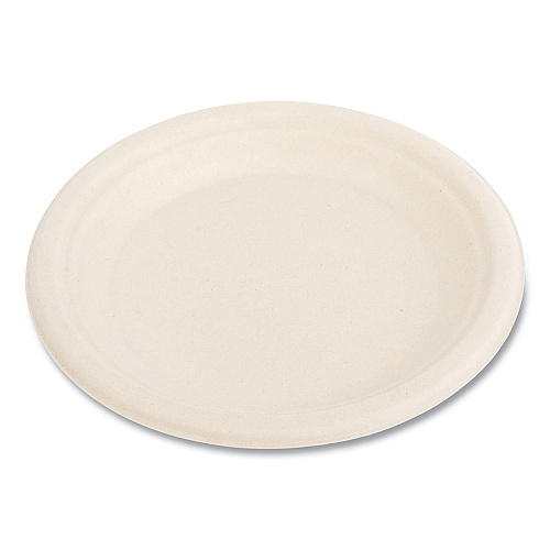 Boardwalk&reg; Bagasse PFAS-Free Plate, 6" dia, White, 1,000/Carton (BWKPLATEWF6NPFA)