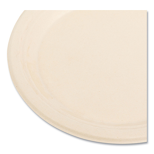 Boardwalk&reg; Bagasse PFAS-Free Plate, 9" dia, White, 500/CT (BWKPLATE9NPFA)