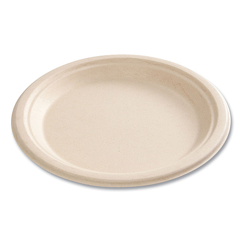 Boardwalk&reg; Bagasse PFAS-Free Plate, 9" dia, White, 500/CT (BWKPLATE9NPFA)