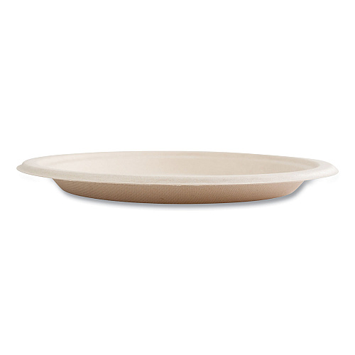 Boardwalk&reg; Bagasse PFAS-Free Plate, 9" dia, White, 500/CT (BWKPLATE9NPFA)