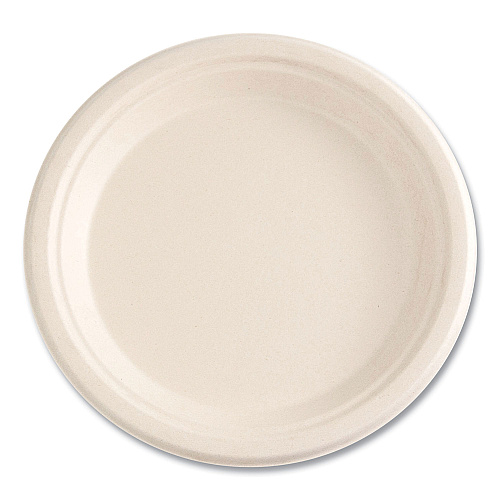 Boardwalk&reg; Bagasse PFAS-Free Plate, 9" dia, White, 500/CT (BWKPLATE9NPFA)