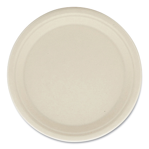 Boardwalk&reg; Bagasse PFAS-Free Plate, 10" dia, White, 500/Carton (BWKPLATE10NPFA)