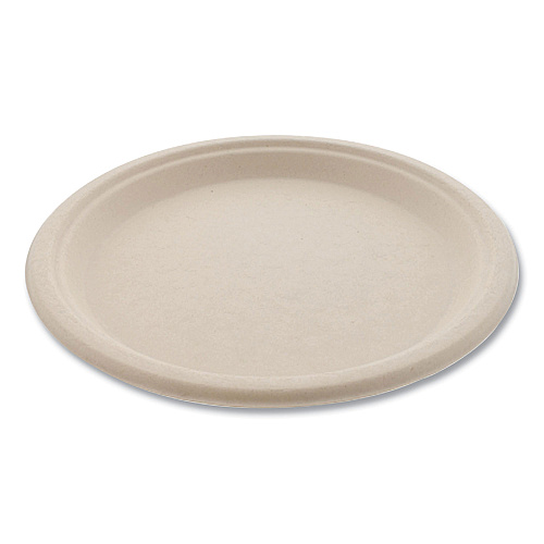 Boardwalk&reg; Bagasse PFAS-Free Plate, 10" dia, White, 500/Carton (BWKPLATE10NPFA)