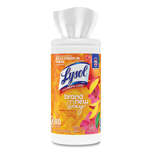 Lysol&reg; Disinfecting Wipes, Mango & Hibiscus, 80 Wipes (97181EA)
