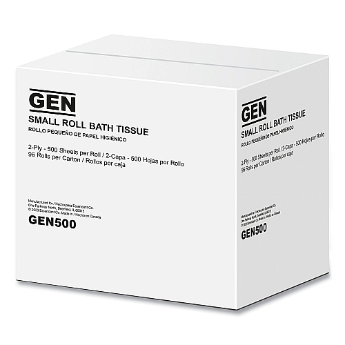GEN&reg; Standard Toilet Paper, 2-Ply, 500 Sheets, 96 Rolls (GEN500)
