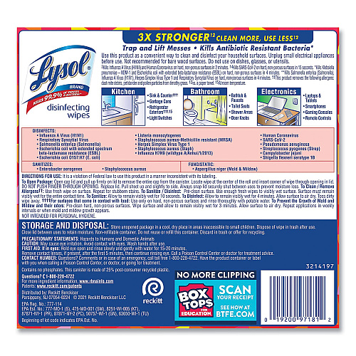 Lysol&reg; Disinfecting Wipes, Mango & Hibiscus, 80 Wipes (97181EA)
