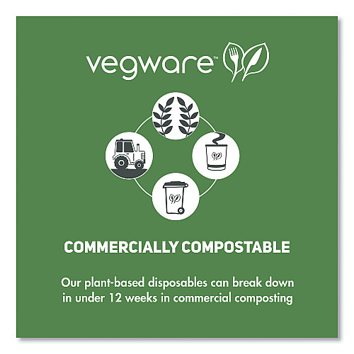 Vegware Soup Containers, Compostable, 6 oz, 3.5" Diameter x 1.7"h, Green/White, Paper, 1,000/Carton (SC06G)