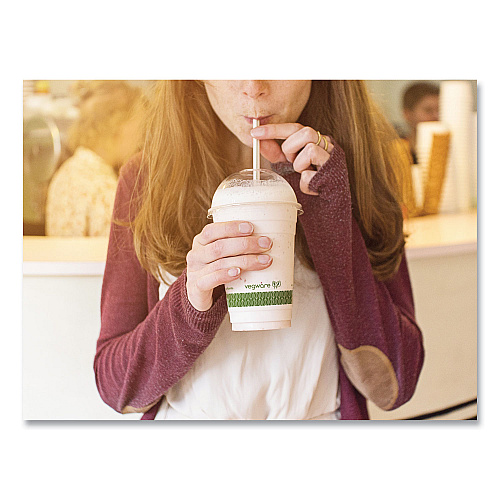 Vegware 96-Series Cold Cup, Compostable, 16 oz, Clear/Green, 1,000/Carton (R500YG)