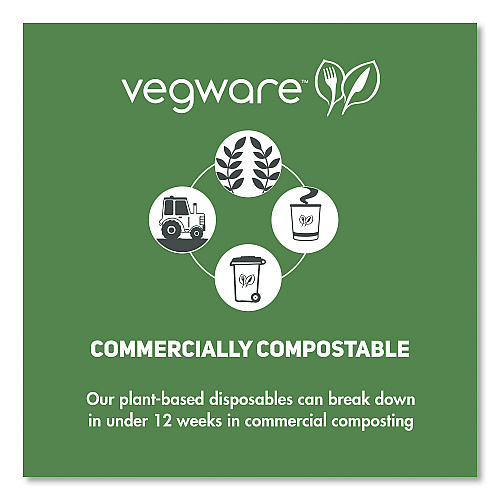 Vegware 96-Series Cold Cup, Compostable, 12 oz, Clear/Green, 1,000/Carton (R360YG)
