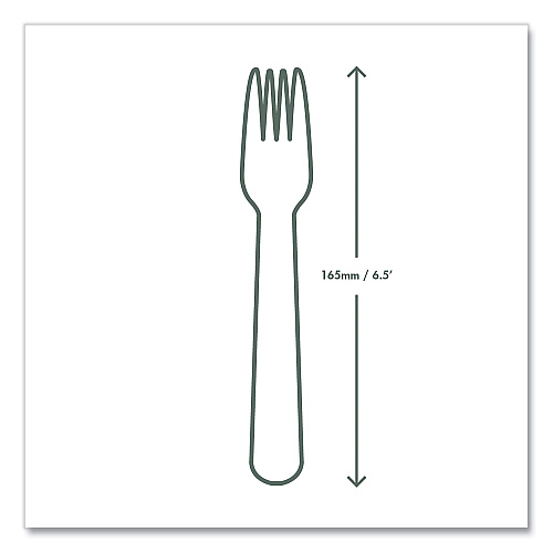 Vegware White CPLA Cutlery, Compostable, Fork, 1,000/Carton (VWFK65)