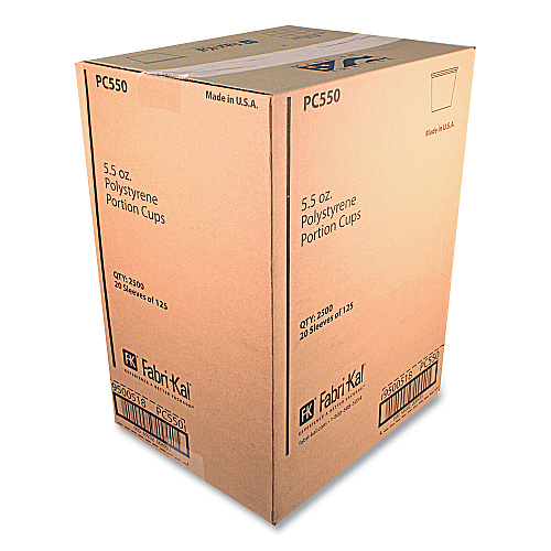 Fabri-Kal Portion Cups, 5.5 oz, Translucent, 125/Sleeve, 20 Sleeve/Carton (PC550)