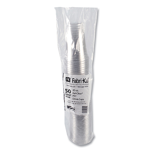 Fabri-Kal Kal-Clear PET Cold Drink Cups, 20 oz, Clear, 50/Bag, 20 Bags/Carton (KC20)