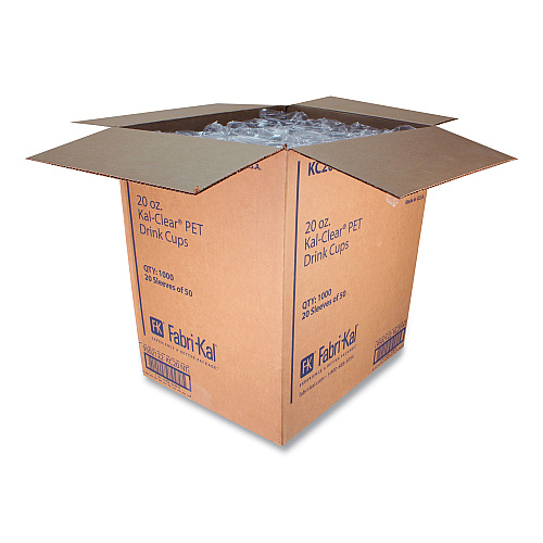 Fabri-Kal Kal-Clear PET Cold Drink Cups, 20 oz, Clear, 50/Bag, 20 Bags/Carton (KC20)