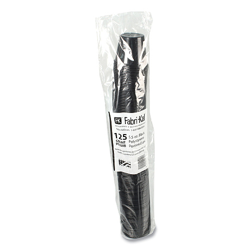Fabri-Kal Portion Cups, 5.5 oz, Black, 125/Sleeve, 20 Sleeves/Carton (PC550B)