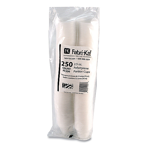 Fabri-Kal Portion Cups, 2.5 oz, Translucent, 125/Sleeve, 20 Sleeve/Carton (PC250)
