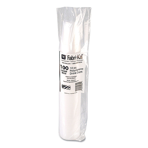 Fabri-Kal RK Ribbed Cold Drink Cups, 10 oz, Clear, 100/Sleeve, 25 Sleeves/Carton (RK10)
