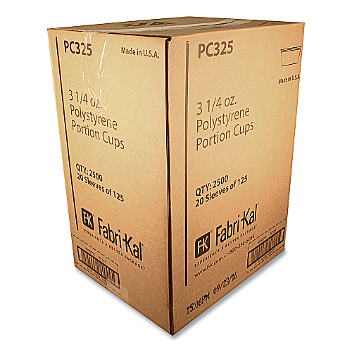 Fabri-Kal Portion Cups, 3.25 oz, Translucent, 125/Sleeve, 20 Sleeve/Carton (PC325)