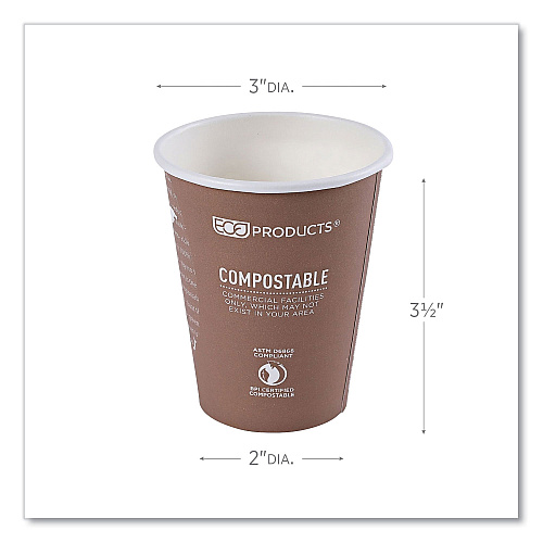 Eco-Products World Art Renewable and Compostable Hot Cups, 8 oz, 50/Pack, 20 Packs/Carton (EPBHC8WA)