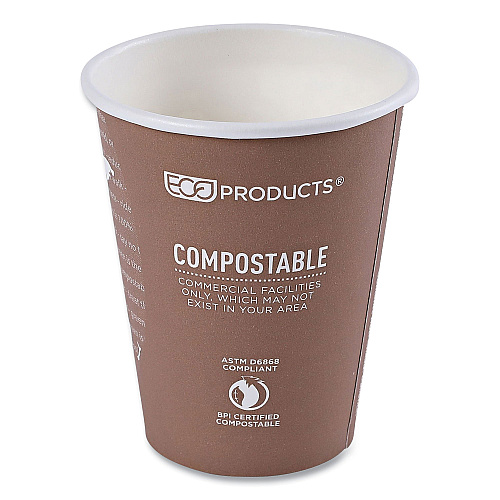 Eco-Products World Art Renewable and Compostable Hot Cups, 8 oz, 50/Pack, 20 Packs/Carton (EPBHC8WA)