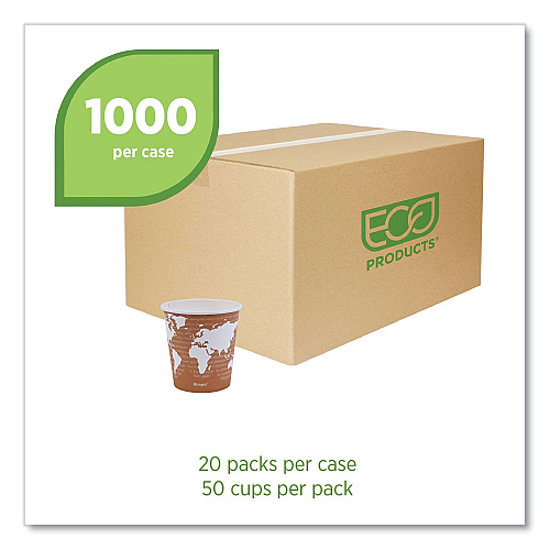 Eco-Products World Art Renewable and Compostable Hot Cups, 10 oz, 50/Pack, 20 Packs/Carton (EPBHC10WA)