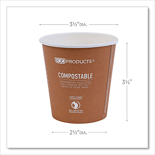 Eco-Products World Art Renewable and Compostable Hot Cups, 10 oz, 50/Pack, 20 Packs/Carton (EPBHC10WA)
