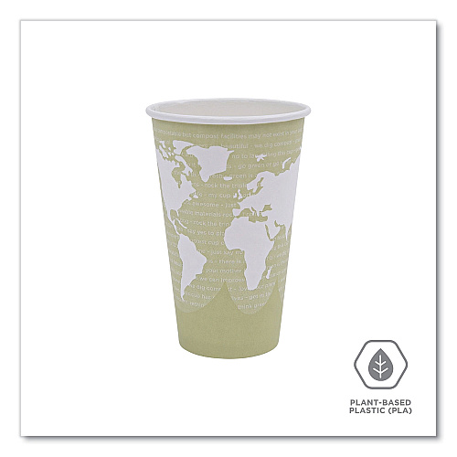 Eco-Products World Art Renewable and Compostable Hot Cups, 16 oz, 50/Pack, 20 Packs/Carton (EPBHC16WA)