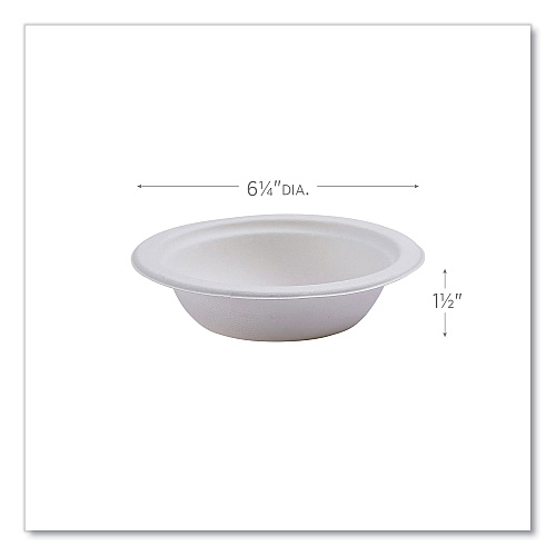 Eco-Products Vanguard Renewable and Compostable Sugarcane Bowls, 12 oz, White, 1,000/Carton (EPBL12NFA)