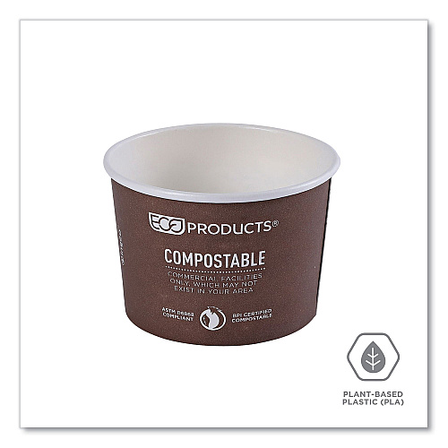 Eco-Products World Art Renewable and Compostable Food Container, 8 oz, 3.04 Diameter x 2.3 h, Brown, Paper, 50/Pack, 20 Packs/Carton (EPBSC8WA)