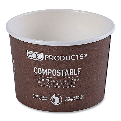Eco-Products World Art Renewable and Compostable Food Container, 8 oz, 3.04 Diameter x 2.3 h, Brown, Paper, 50/Pack, 20 Packs/Carton (EPBSC8WA)