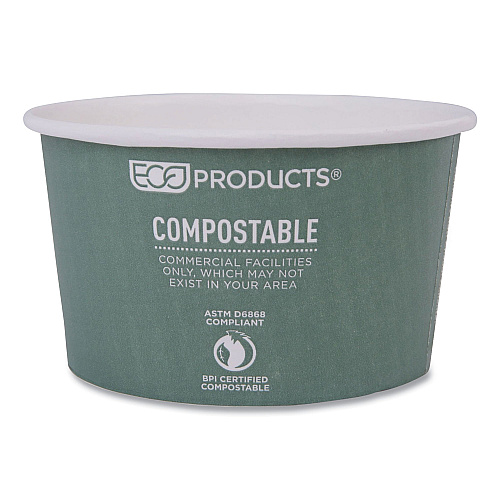Eco-Products World Art Renewable and Compostable Food Container, 12 oz, 4.05 Diameter x 2.5 h, Green, Paper, 25/Pack, 20 Packs/Carton (EPBSC12WA)
