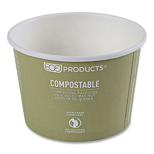 Eco-Products World Art Renewable and Compostable Food Container, 16 oz, 4.05 Diameter x 3 h, Seafoam, Paper, 25/Pack, 20 Packs/Carton (EPBSC16WA)