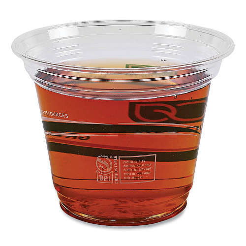 Eco-Products GreenStripe Renewable and Compostable Cold Cups, 9 oz, Clear, 50/Pack, 20 Packs/Carton (EPCC9SGS)