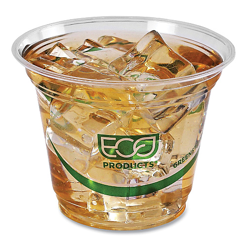 Eco-Products GreenStripe Renewable and Compostable Cold Cups, 9 oz, Clear, 50/Pack, 20 Packs/Carton (EPCC9SGS)