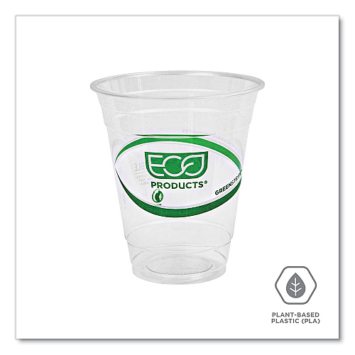 Eco-Products GreenStripe Renewable and Compostable Cold Cups, 12 oz, Clear, 50/Pack, 20 Packs/Carton (EPCC12GS)
