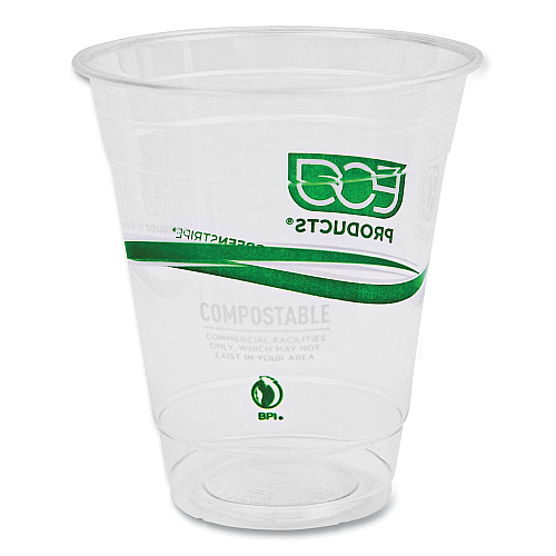 Eco-Products GreenStripe Renewable and Compostable Cold Cups, 12 oz, Clear, 50/Pack, 20 Packs/Carton (EPCC12GS)