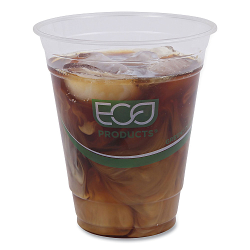 Eco-Products GreenStripe Renewable and Compostable Cold Cups, 12 oz, Clear, 50/Pack, 20 Packs/Carton (EPCC12GS)