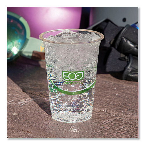 Eco-Products GreenStripe Renewable and Compostable Cold Cups, 12 oz, Clear, 50/Pack, 20 Packs/Carton (EPCC12GS)