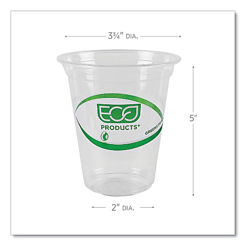 Eco-Products GreenStripe Renewable and Compostable Cold Cups, 16 oz, Clear, 50/Pack, 20 Packs/Carton (EPCC16GS)
