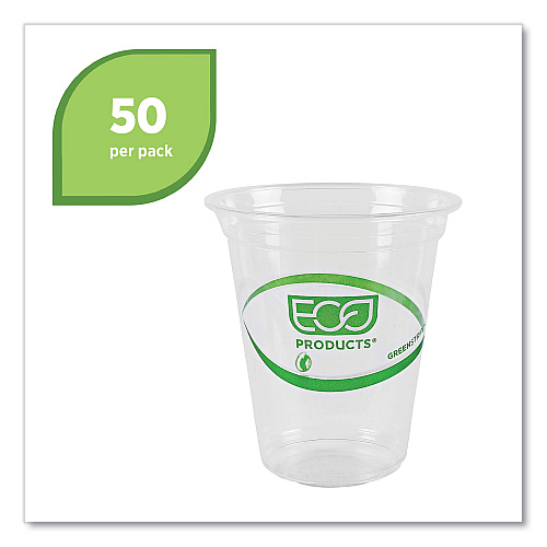 Eco-Products GreenStripe Renewable and Compostable Cold Cups Convenience Pack, Clear, 16 oz, 50/Pack (EPCC16GSPK)