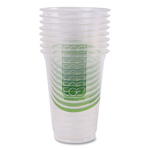 Eco-Products GreenStripe Renewable and Compostable Cold Cups Convenience Pack, Clear, 16 oz, 50/Pack (EPCC16GSPK)