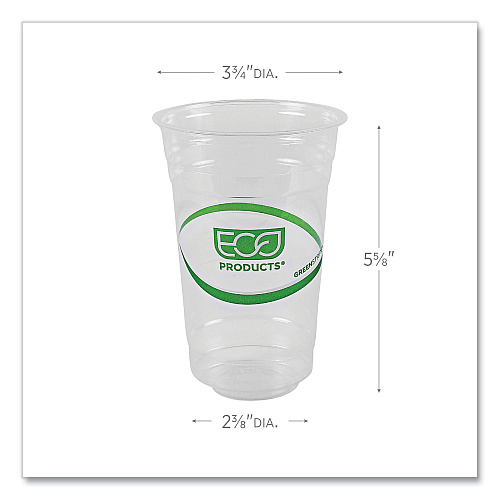 Eco-Products GreenStripe Renewable and Compostable Cold Cups, 20 oz, Clear, 50/Pack, 20 Packs/Carton (EPCC20GS)
