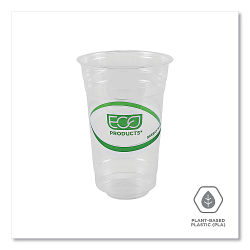 Eco-Products GreenStripe Renewable and Compostable Cold Cups, 20 oz, Clear, 50/Pack, 20 Packs/Carton (EPCC20GS)