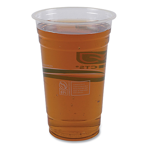 Eco-Products GreenStripe Renewable and Compostable Cold Cups, 20 oz, Clear, 50/Pack, 20 Packs/Carton (EPCC20GS)