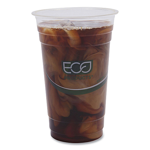 Eco-Products GreenStripe Renewable and Compostable Cold Cups, 20 oz, Clear, 50/Pack, 20 Packs/Carton (EPCC20GS)