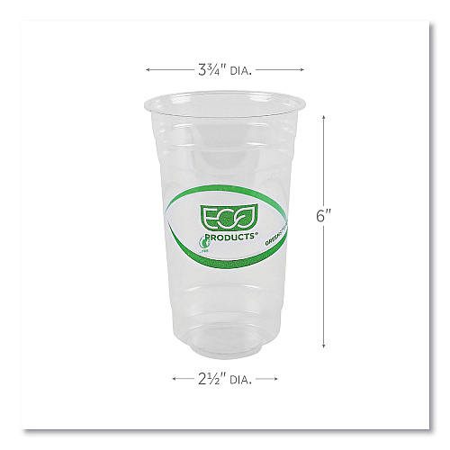 Eco-Products GreenStripe Renewable and Compostable PLA Cold Cups, 24 oz, 50/Pack, 20 Packs/Carton (EPCC24GS)