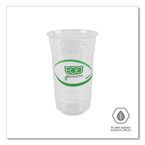 Eco-Products GreenStripe Renewable and Compostable PLA Cold Cups, 24 oz, 50/Pack, 20 Packs/Carton (EPCC24GS)