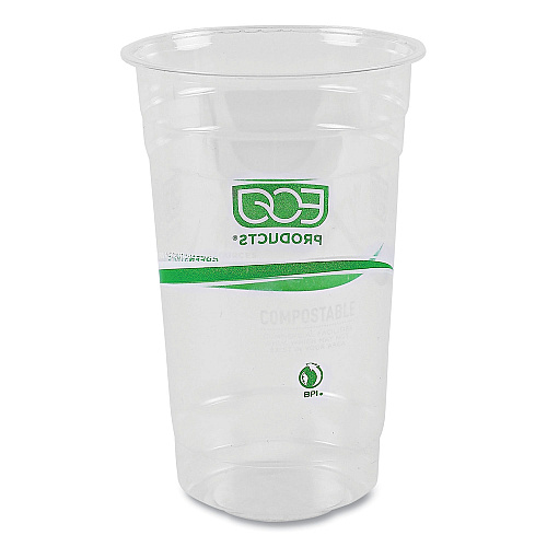 Eco-Products GreenStripe Renewable and Compostable PLA Cold Cups, 24 oz, 50/Pack, 20 Packs/Carton (EPCC24GS)